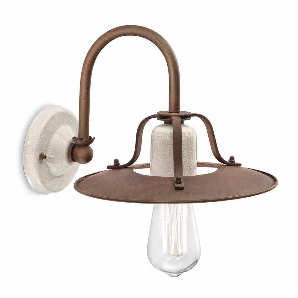 Applique en métal de style industriel et céramique Ferroluce Viadurini