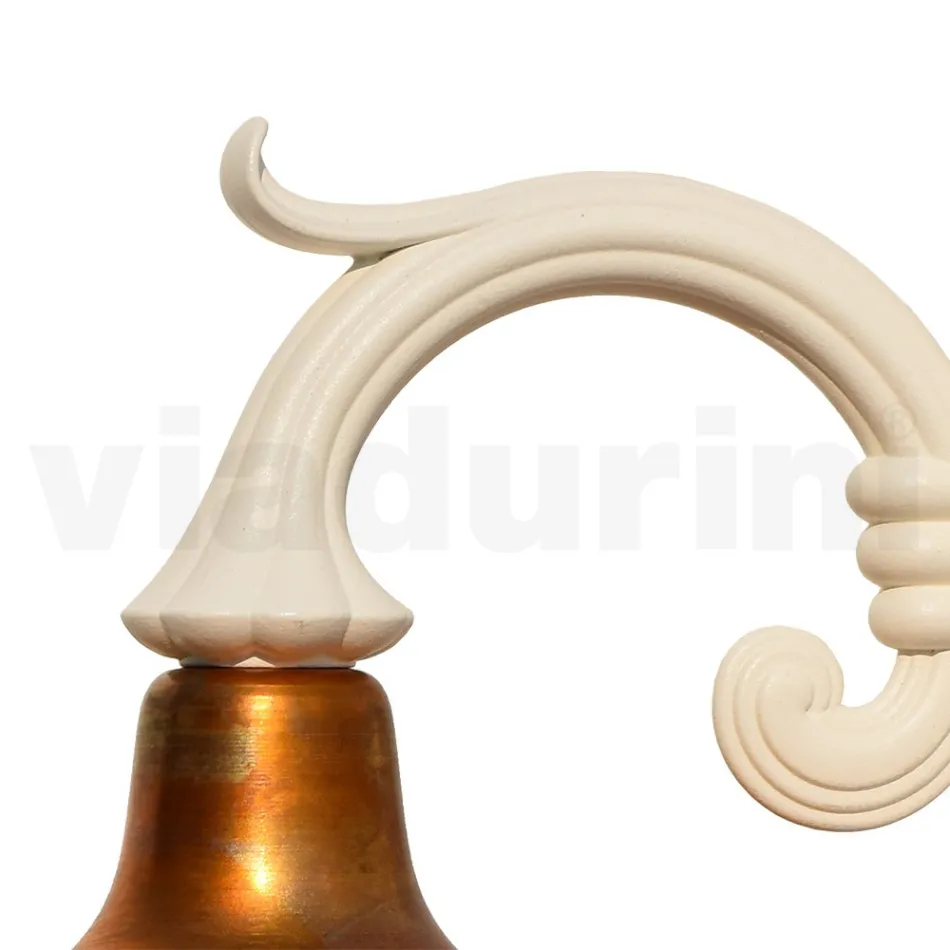 Applique de jardin vintage en aluminium et laiton fabriquée en Italie - Adela Viadurini