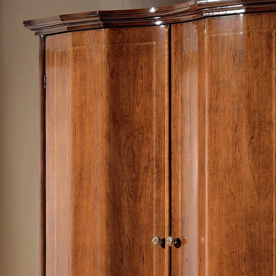 Armoire en bois classique avec 2 portes et 3 tiroirs Made in Italy - Luxury Viadurini