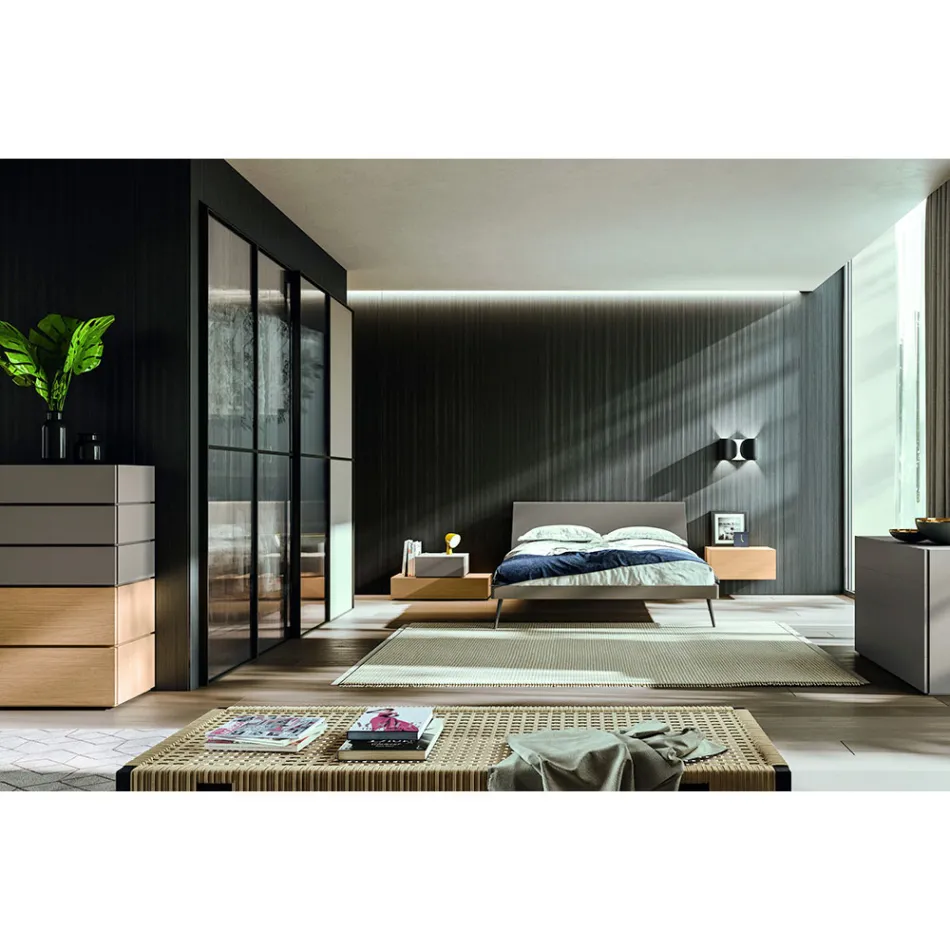 Meubles de chambre à coucher de style moderne à 5 éléments fabriqués en Italie - Diamond Viadurini