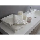 Serviettes de visage, serviettes d'invités et serviettes de bain Armonia en coton et dentelle - Frollo Viadurini