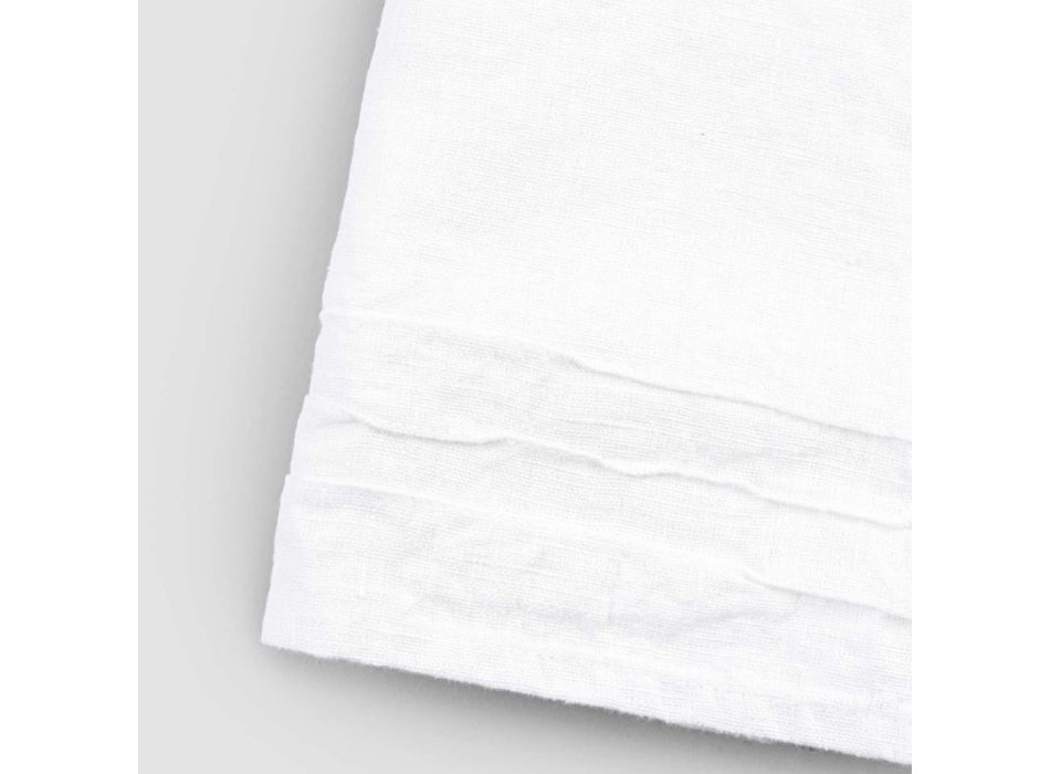 Serviette de bain en lin épais blanc de luxe fabriquée à la main en Italie - Jojoba Viadurini