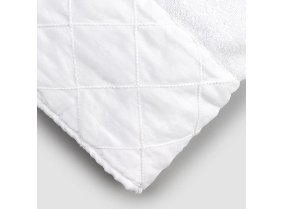 Serviette de visage en coton éponge blanc à décoration géométrique - Gimmy Viadurini