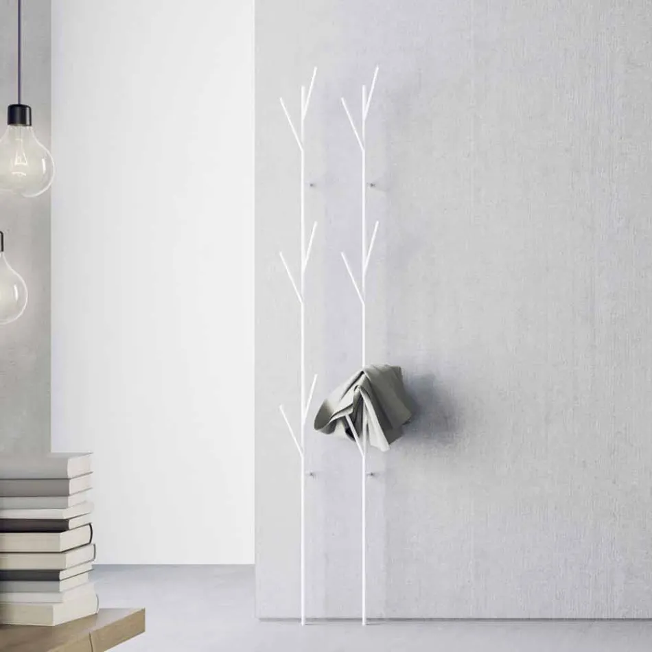 Porte-manteau de sol design moderne en métal blanc ou chromé - Kottac Viadurini