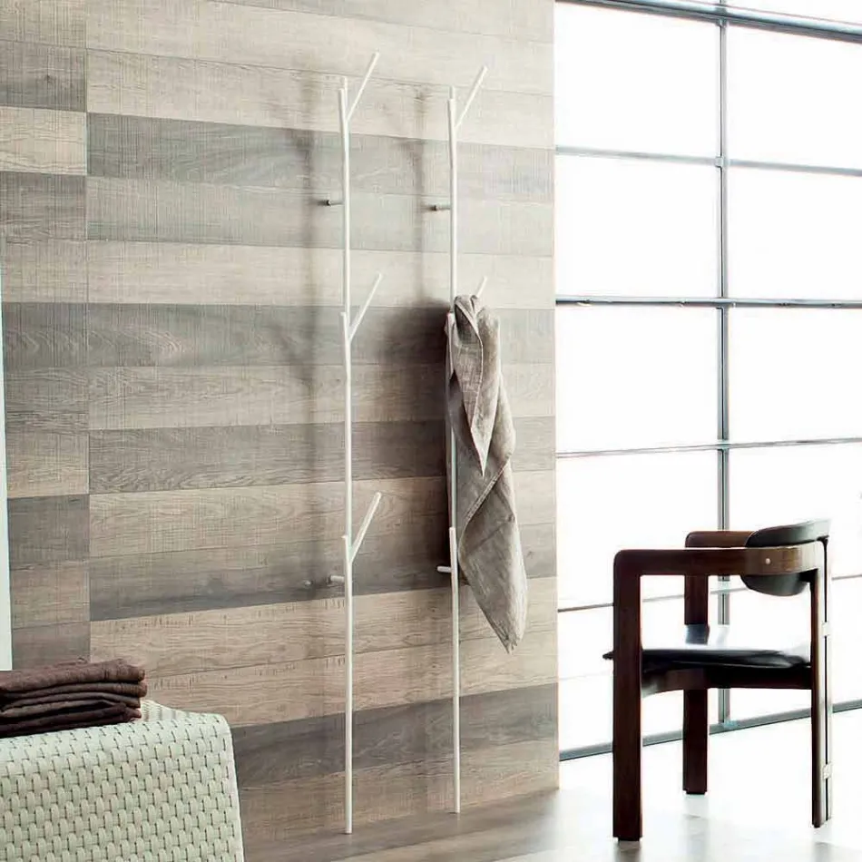 Porte-manteau de sol design moderne en métal blanc ou chromé - Kottac Viadurini