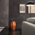 Porte-parapluie Audrey avec un design moderne en cuir, fabriqué en Italie Viadurini