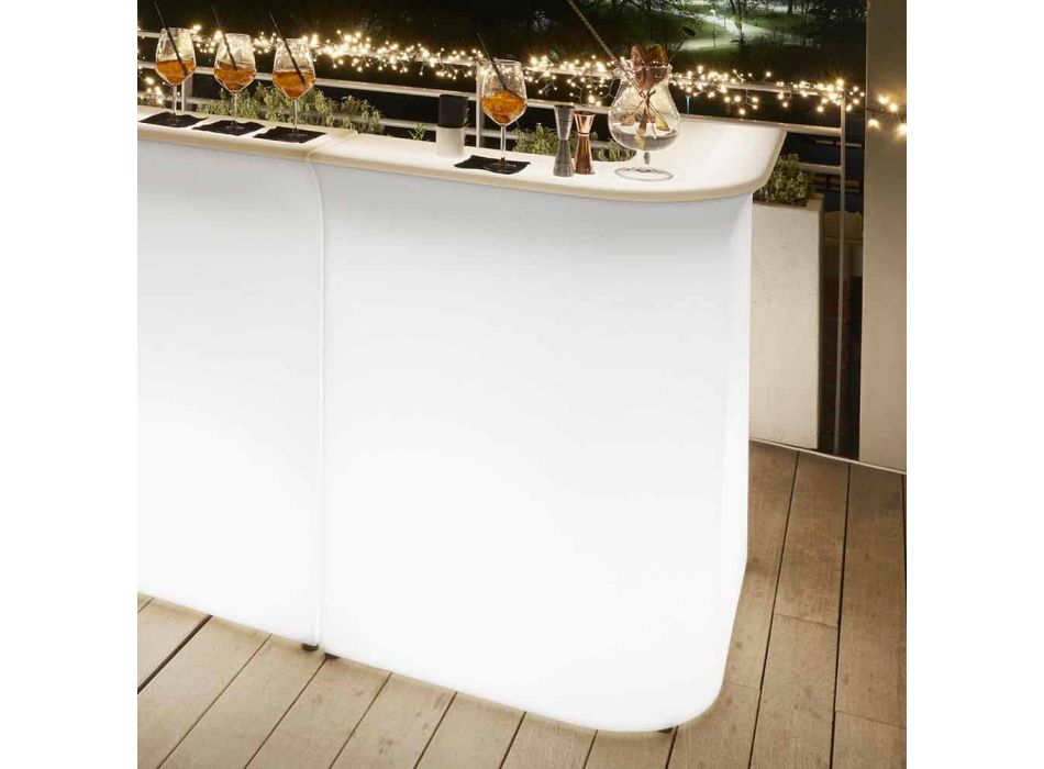 Coin bar comptoir Slide Break Corner moderne et lumineux fabriqué en Italie Viadurini