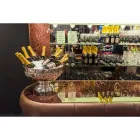 Comptoir de bar avec plateau en verre pailleté Made in Italy, Luxe - Calcutta Viadurini