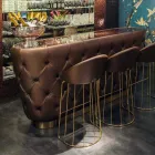 Comptoir de bar avec plateau en verre pailleté Made in Italy, Luxe - Calcutta Viadurini