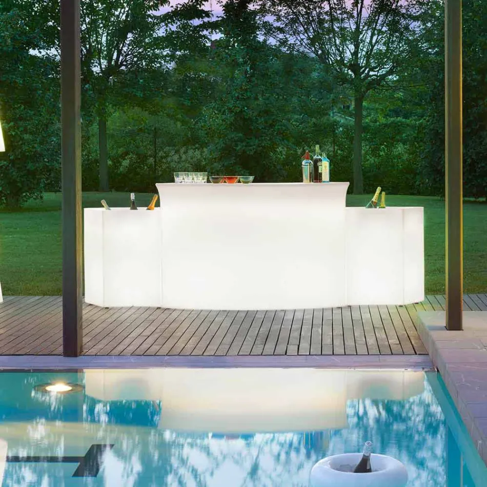 Comptoir de bar lumineux Slide Bar de style moderne fabriqué en Italie Viadurini