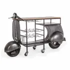 Console de bar en manguier et Vespa en acier de design moderne - Echalote Viadurini
