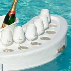 Swim-up bar faux cuir blanc Trona nautique et plexi Viadurini