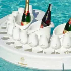 Swim-up bar faux cuir blanc Trona nautique et plexi Viadurini