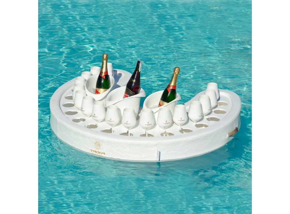 Swim-up bar faux cuir blanc Trona nautique et plexi