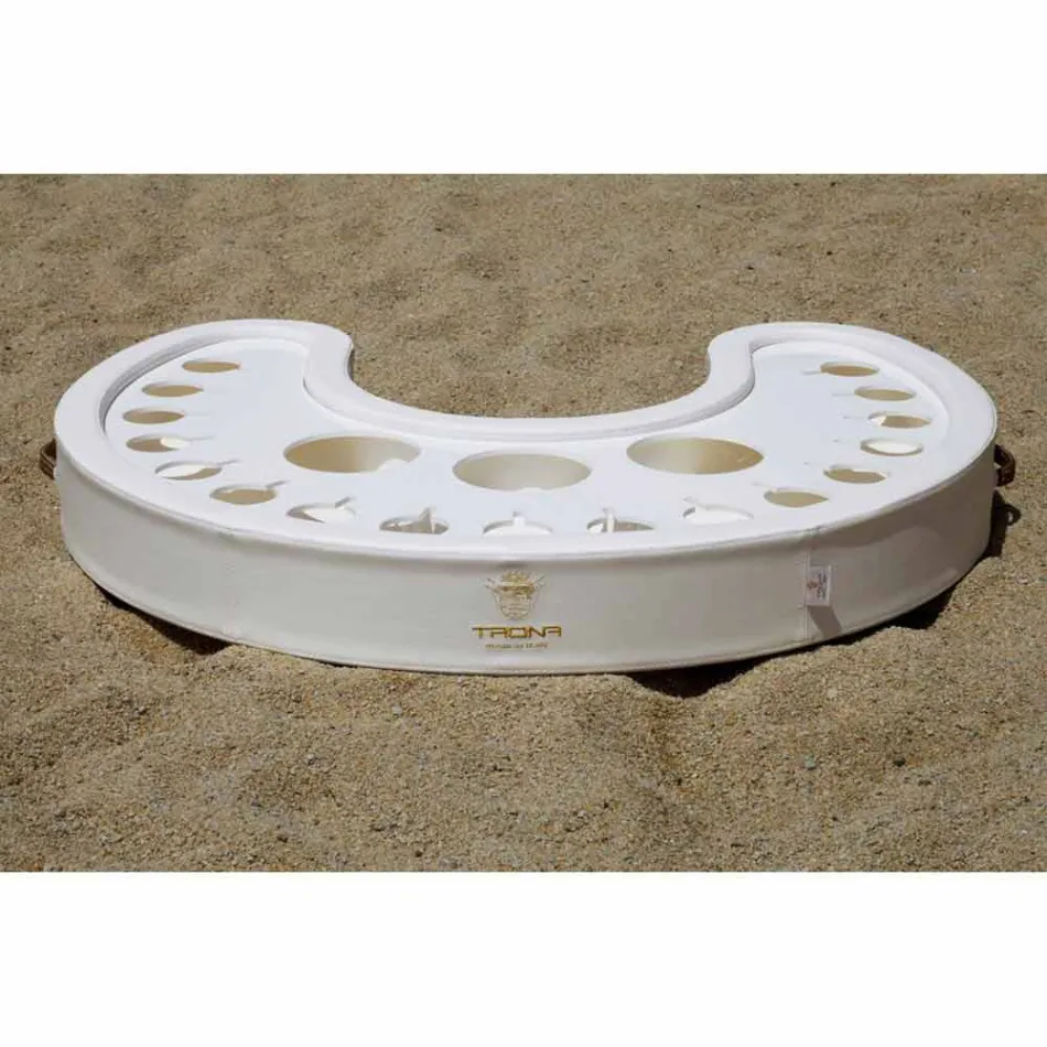 Barre flottante Trona en éco-cuir nautique blanc et plexiglas Viadurini