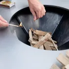 Barbecue à Bois avec Plaque de Cuisson et Rangement Bois – Giorgione Viadurini