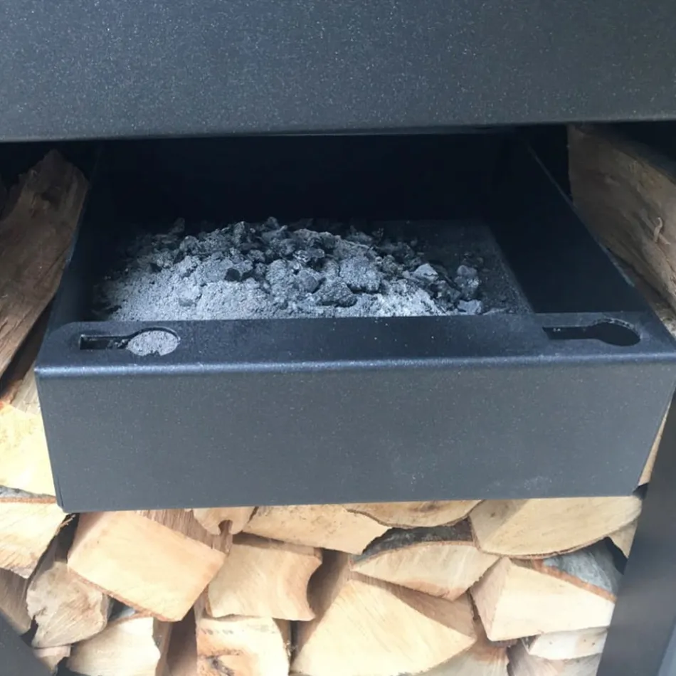 Barbecue à Bois avec Plaque de Cuisson et Rangement Bois – Giorgione Viadurini