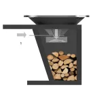 Barbecue à Bois avec Plaque de Cuisson et Rangement Bois – Giorgione Viadurini