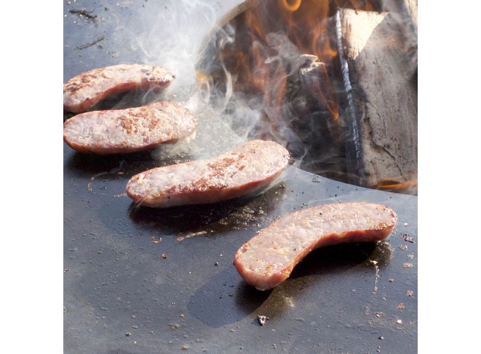 Barbecue à bois avec plaque de cuisson et compartiment à bois - Ferran