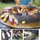Barbecue à Bois avec Plaque de Cuisson et Rangement Bois – Ferran Viadurini