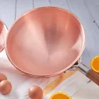 Bastardella en cuivre étamé à la main avec manche en bois 30 cm - Giampiero Viadurini