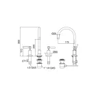 Mélangeur de lavabo 3 trous avec bec haut avec vidage en laiton Made in Italy - Rouge Viadurini