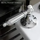 Mitigeur de lavabo 3 trous avec leviers de style classique en laiton artisanal - Noriana Viadurini