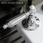 Mitigeur de lavabo 3 trous avec drain en laiton style artisanal classique - Noriana Viadurini