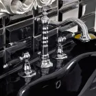 Mitigeur de lavabo 3 trous avec drain en laiton style artisanal classique - Noriana Viadurini