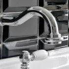Mitigeur de lavabo 3 trous avec drain en laiton style artisanal classique - Noriana Viadurini