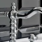 Mitigeur de lavabo 3 trous avec drain en laiton style artisanal classique - Noriana Viadurini