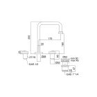 Mitigeur de lavabo moderne à 3 trous avec lignes rouges et bleues Made in Italy - Quito Viadurini