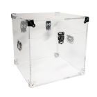 Malle en Cristal Acrylique Transparent ou Fumé et Acier Moderne - Dante Viadurini