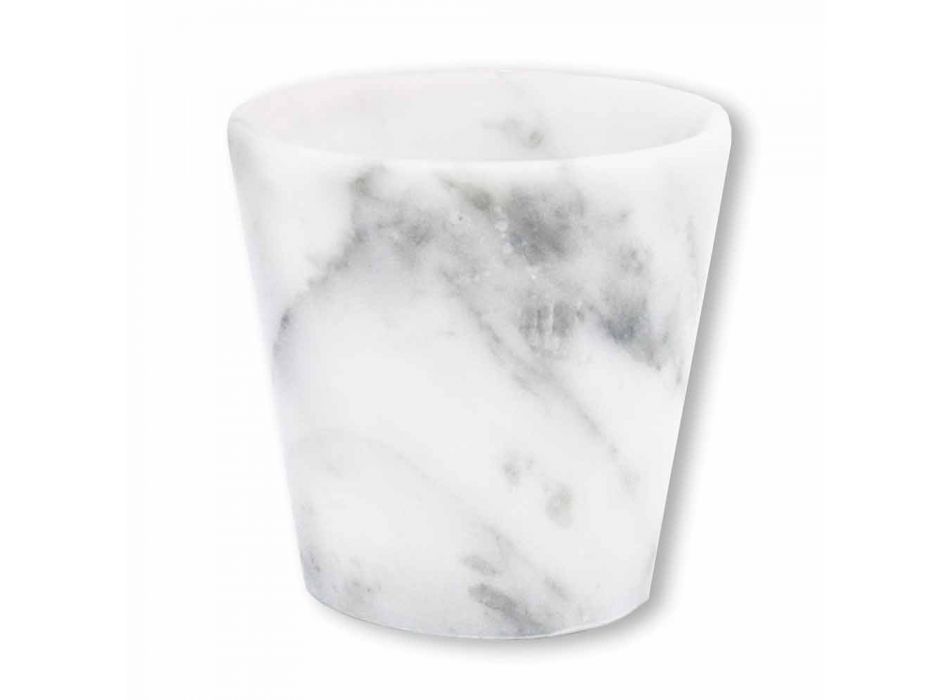 Verre Grappa en marbre blanc de Carrare fabriqué en Italie - Fergie Viadurini