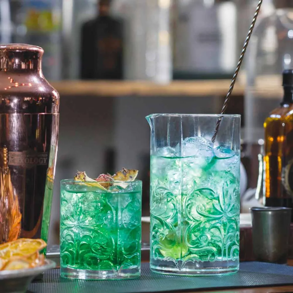 Verre à mélanger avec décoration excentrique Design de luxe 4 pièces - Destino Viadurini