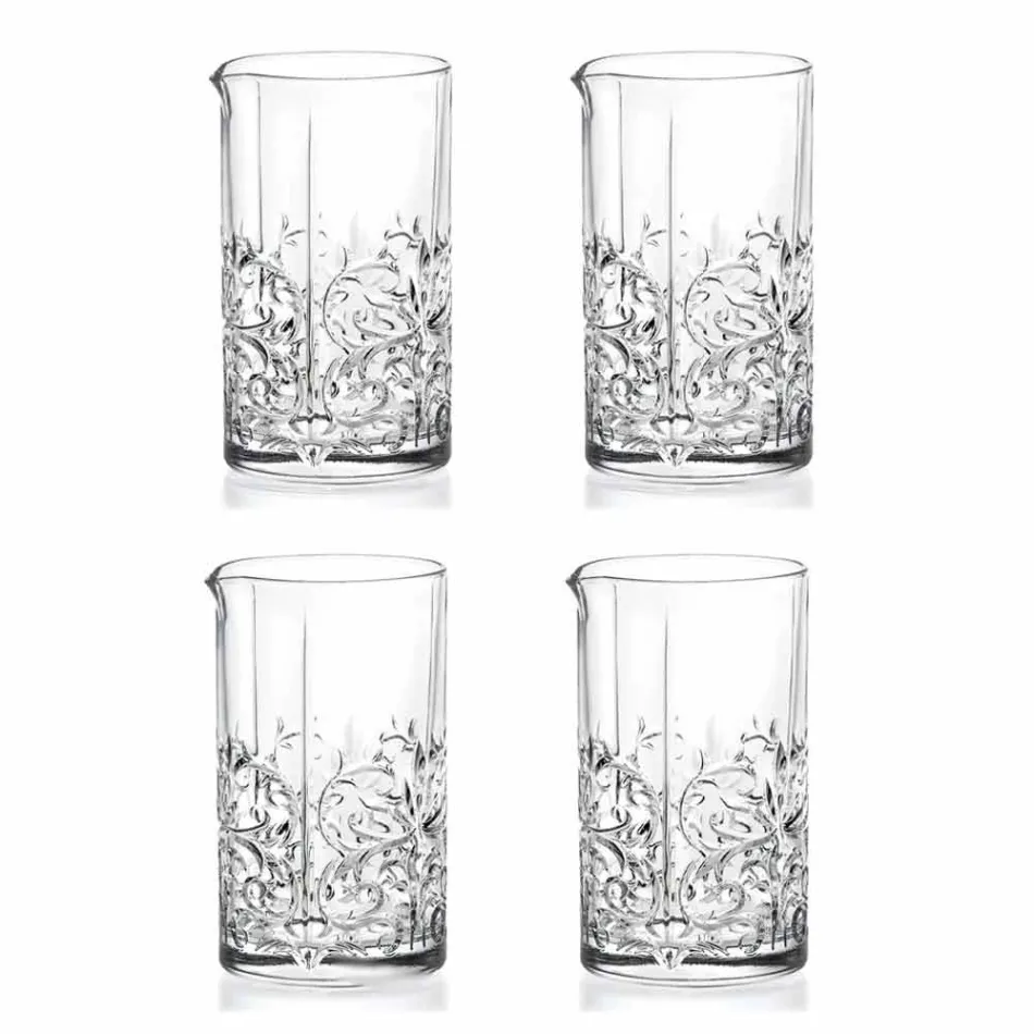 Verre à mélanger avec décoration excentrique Design de luxe 4 pièces - Destino Viadurini