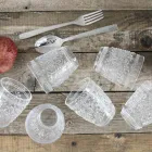 Verres à eau en verre transparent décoré 12 pièces - Palazzo Viadurini