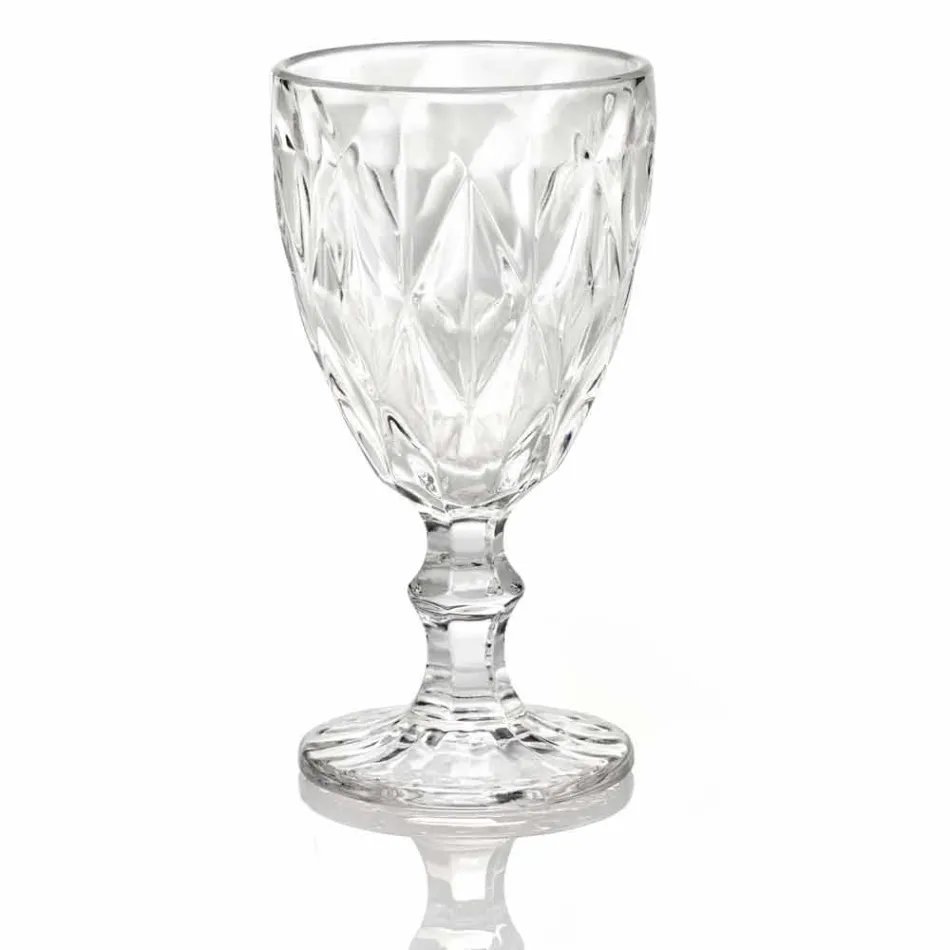 Verres à Vin Colorés en Verre Design Moderne 6 Pièces - Timon Viadurini