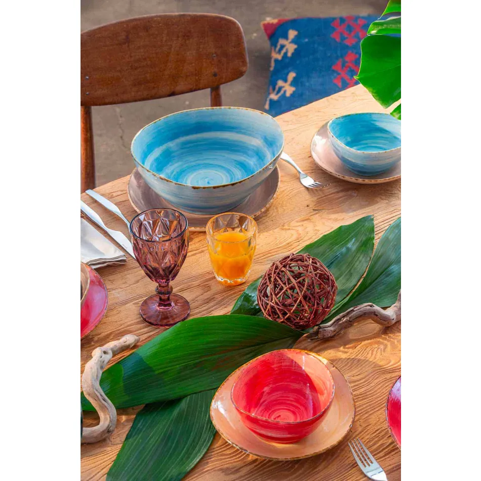 Verres à Vin Colorés en Verre Design Moderne 6 Pièces - Timon Viadurini