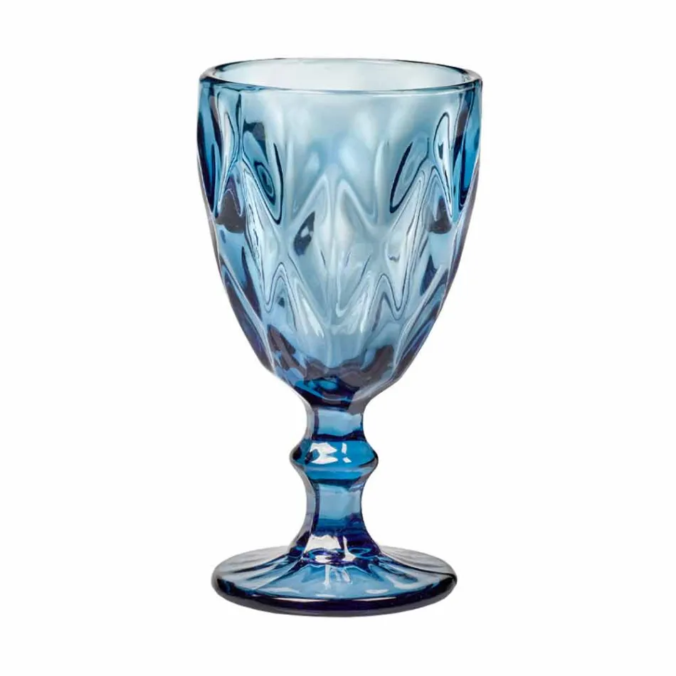 Verres à Vin Colorés en Verre Design Moderne 6 Pièces - Timon Viadurini