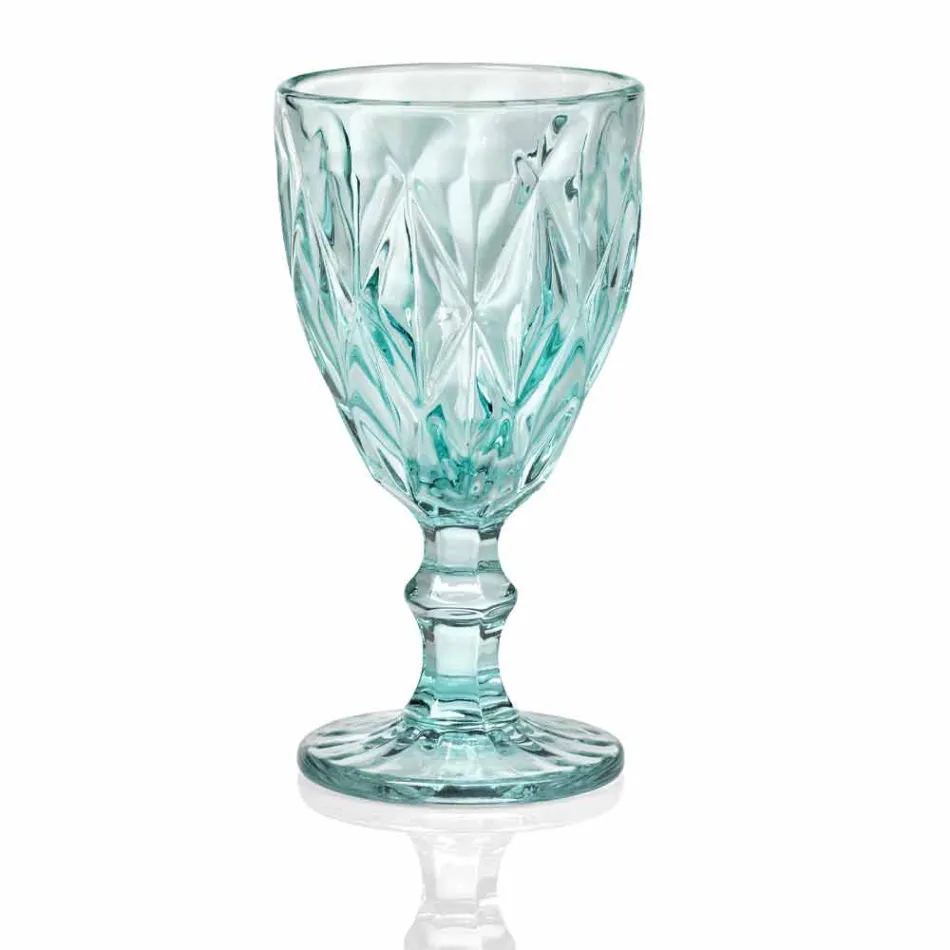 Verres à Vin Colorés en Verre Design Moderne 6 Pièces - Timon Viadurini