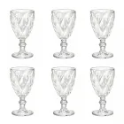 Verres à Vin Colorés en Verre Design Moderne 6 Pièces - Timon Viadurini