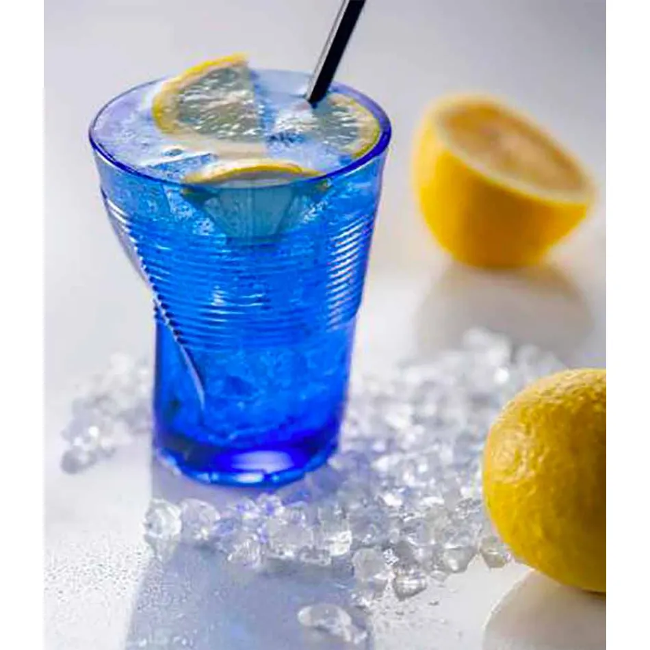 Verres à cocktail en verre coloré 6 pièces de design froissé - Sarabi Viadurini