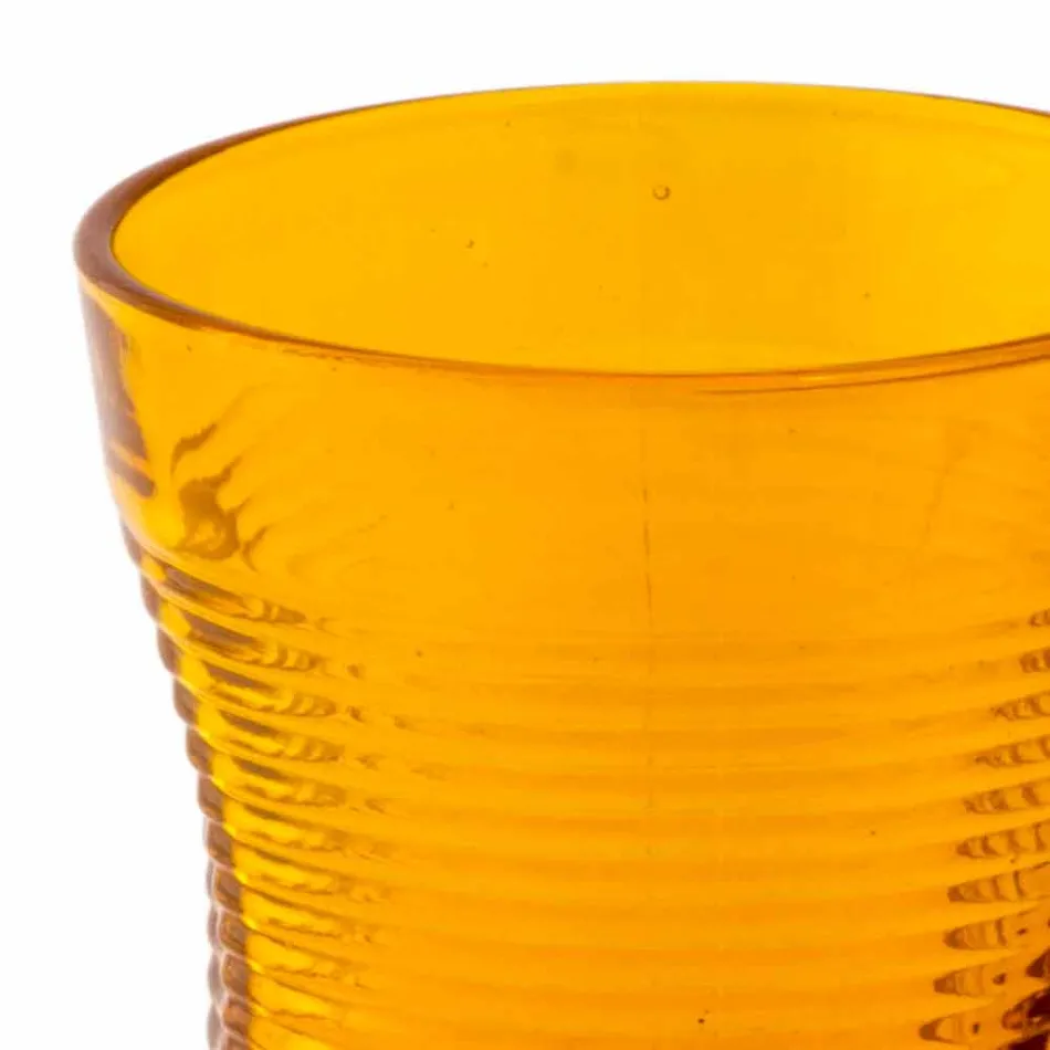 Verres à cocktail en verre coloré 6 pièces de design froissé - Sarabi Viadurini