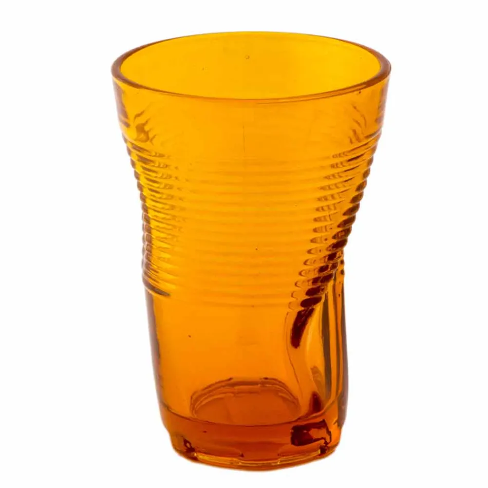 Verres à cocktail en verre coloré 6 pièces de design froissé - Sarabi Viadurini