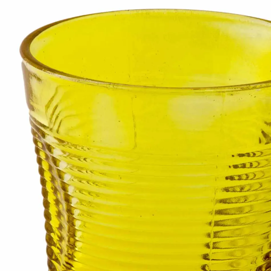 Verres à cocktail en verre coloré 6 pièces de design froissé - Sarabi Viadurini