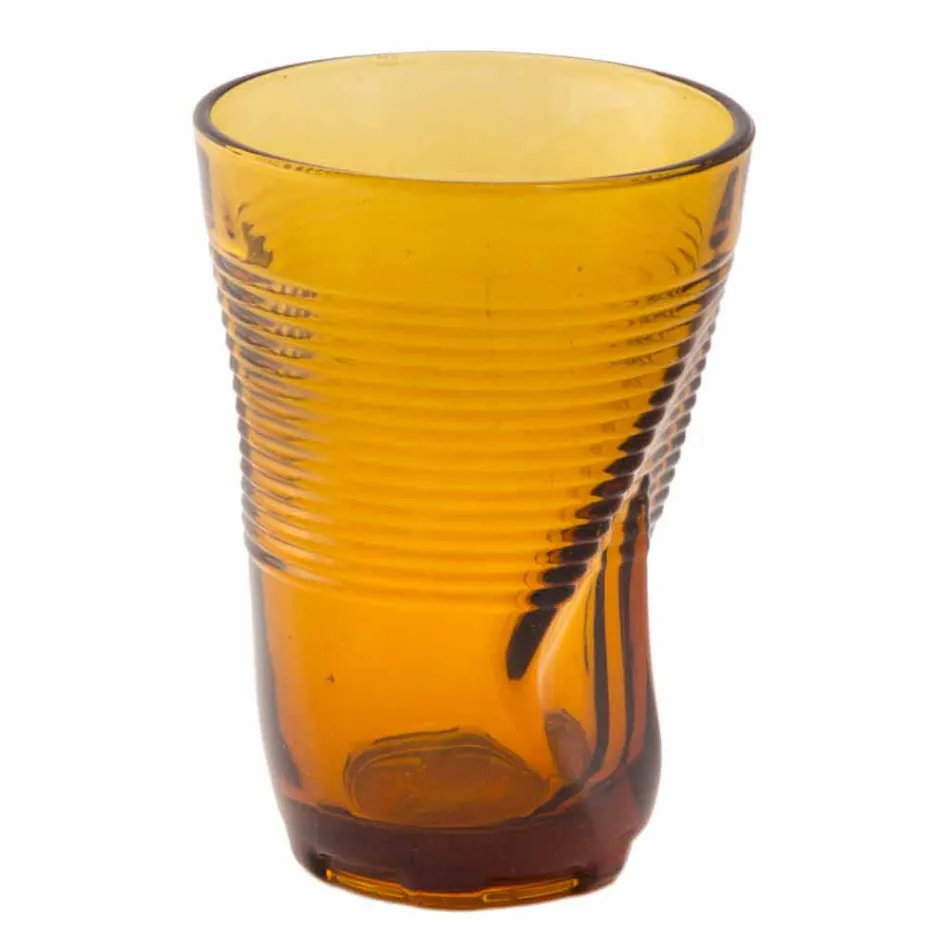 Verres à cocktail en verre coloré 6 pièces de design froissé - Sarabi Viadurini