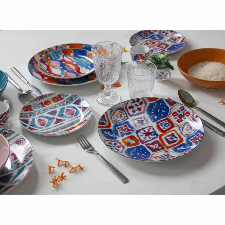 Verres à vin en verre décoré transparent 12 gobelets design - Maroccobic Viadurini