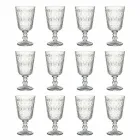Verres à vin en verre décoré transparent 12 gobelets design - Maroccobic Viadurini
