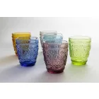 Ensemble de verres à eau décorés et colorés 6 pièces - Pastel-Palazzo Viadurini